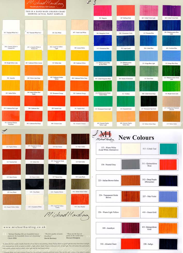 michael harding color chart